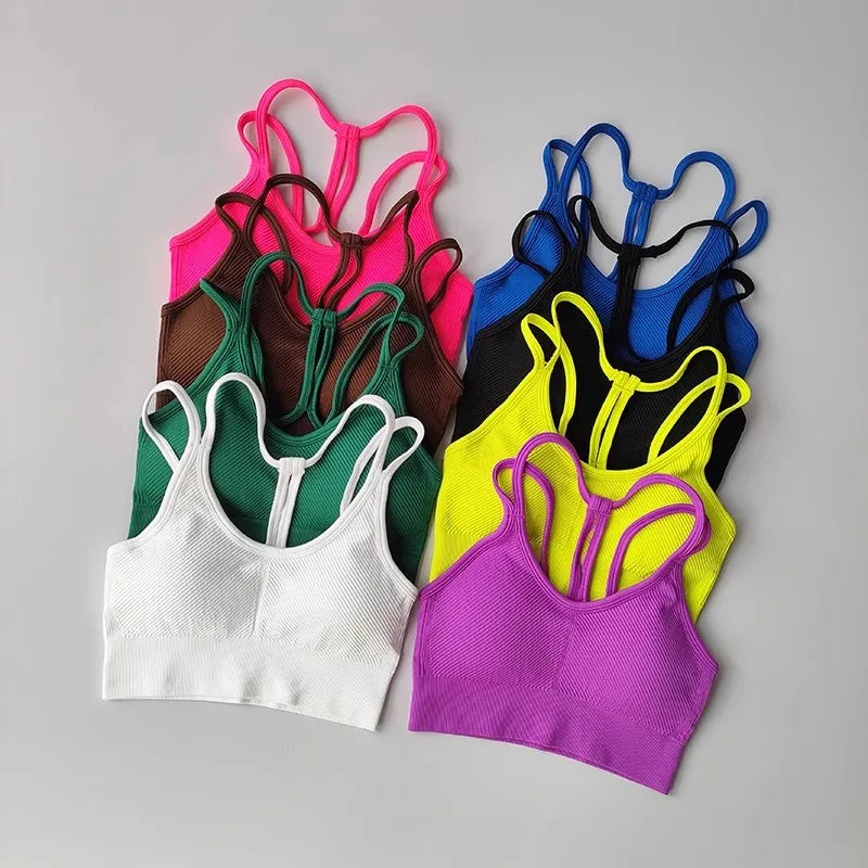 Breathable Sports Bra for Women, Shockproof Fitness Tops, Gym Crop Top Brassiere, Push Up Sport Bras, Seamless Yoga Bra Aviola