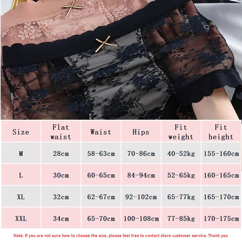 3pcs/Set Women High-Waisted Lace Underwears Ladies Cotton Knickers Sexy Underpants Comfortable Soft Panties Aviola