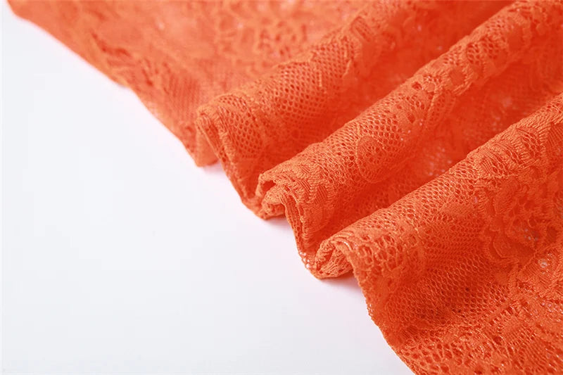 Nibber Lace See-Through Sexy Woman Long Wrap Sleeveless Dress Coquette Ruffles Nightclub Party High Stretch Charming Vestidos Aviola