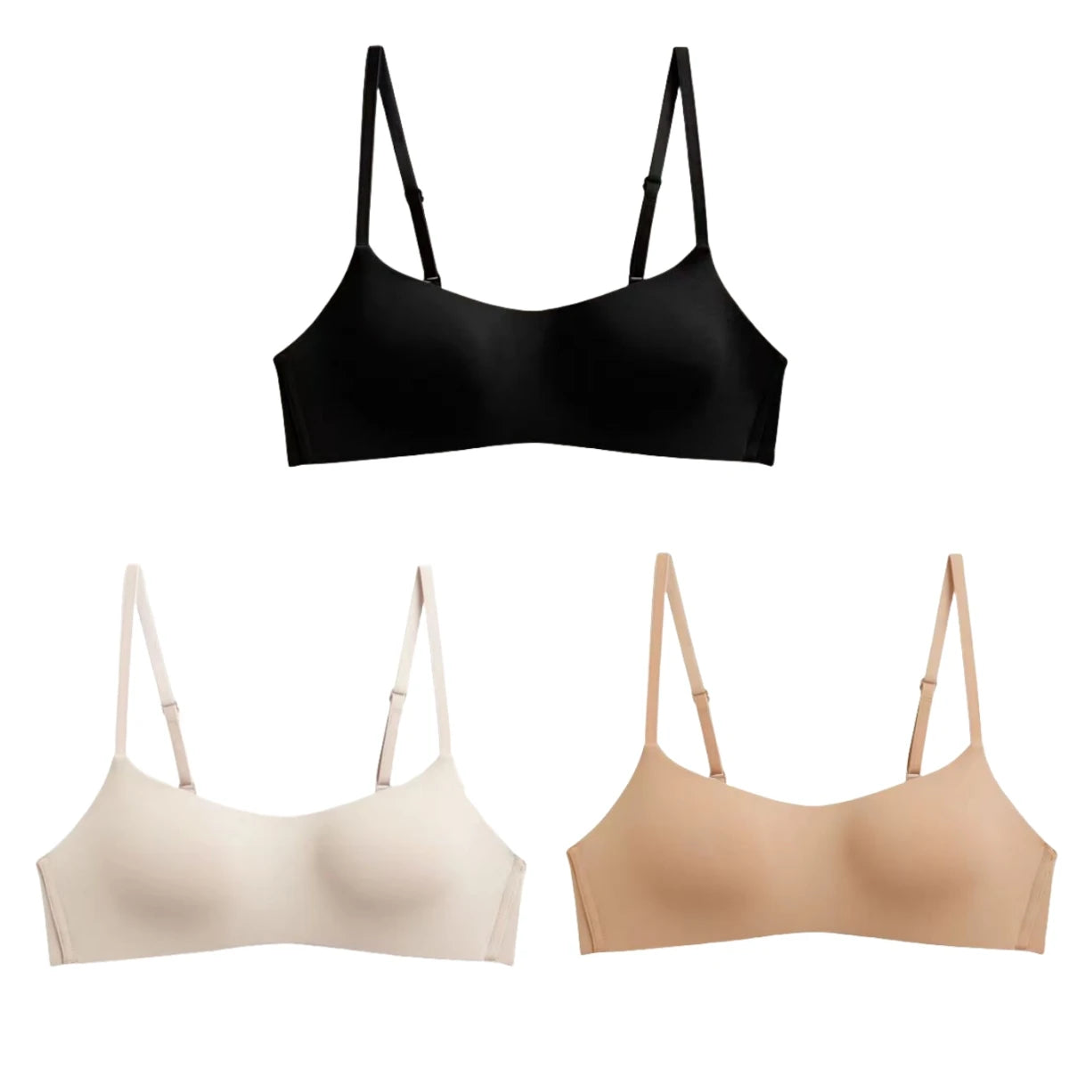 3Pcs/Lot Non-wire Push Up Bras For Women Seamless Underwear Female Sexy Lingerie 1/2 Cup Non-detachable Brassieres Aviola