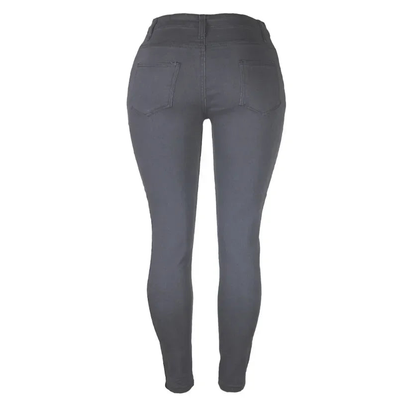 Sheath Pencil Jeans Women Pants Solid Vintage Skinny Ankle Length Pants Denim Mid Waist Washed 2025 Streetwear Slim Fit Jean Aviola