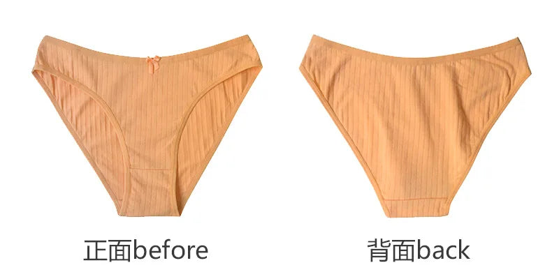 3PCS/Set Women Cotton Panties Sexy Classic Underwear Low Rise Female Rib Underpants Girls Comfort Briefs Bow Lingerie Aviola