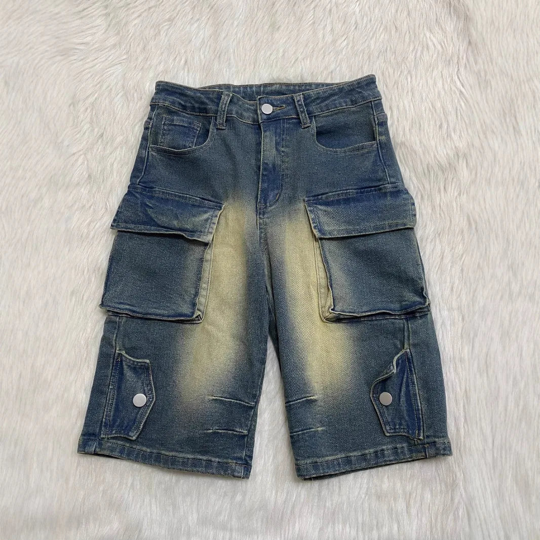 Denim Pant Women Short Jeans Shorts Pants Slim Mom Jeans High Waist Straight Trousers Y2k Streetwear Splice Pockets Casual Punk Aviola