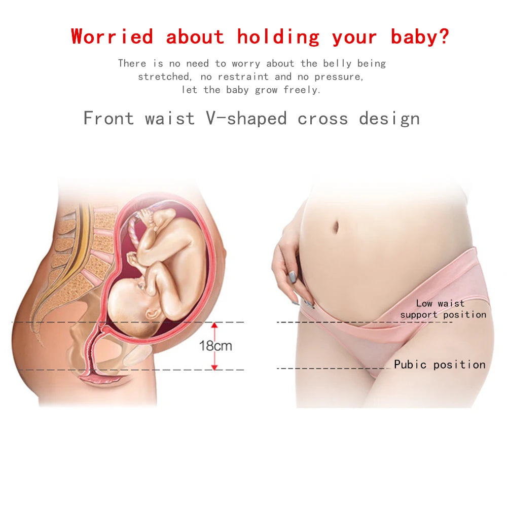 4 Pairs Pregnant Women Panties Underwear Cotton Pregnancy Low Waist Breathable Underwear Aviola