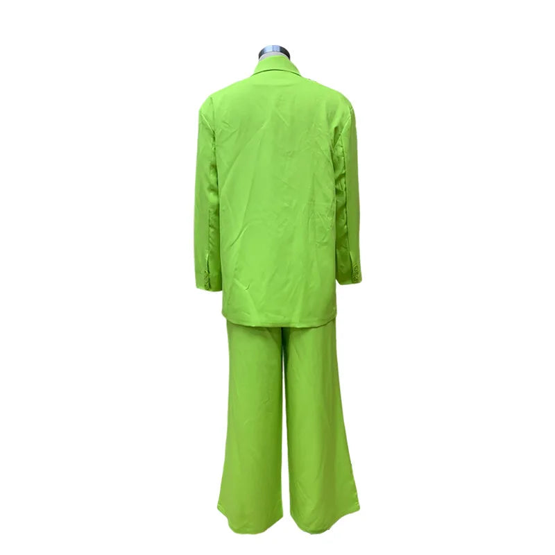 Women Tracksuit Three Pieces Set Turn Down Collar Cardigan Single Button Solid Outerwear Pockets Wide Leg Pants Office Lady Aviola
