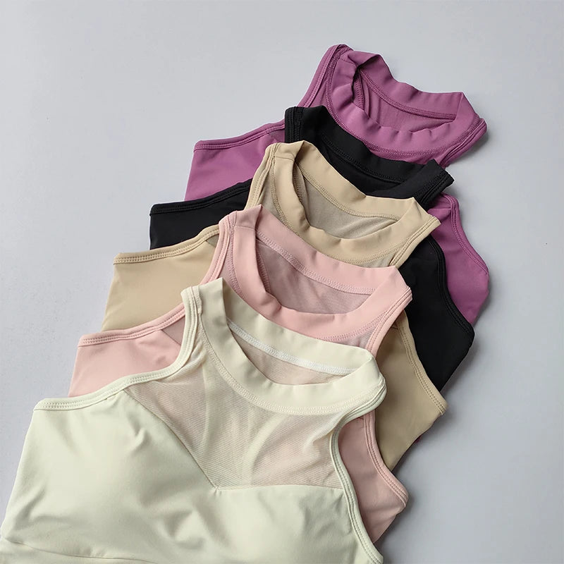 Women Breathable Mesh Shockproof Padded Gym Running Seamless Fitness Yoga Vest Gym Bra Tops Sexy Sports Bras for Women Gym Top Aviola
