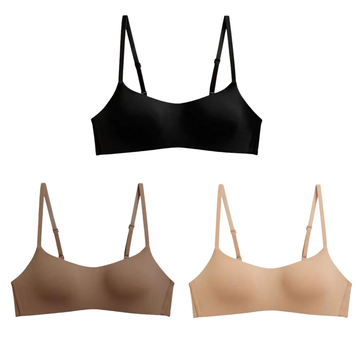 3Pcs/Lot Non-wire Push Up Bras For Women Seamless Underwear Female Sexy Lingerie 1/2 Cup Non-detachable Brassieres Aviola