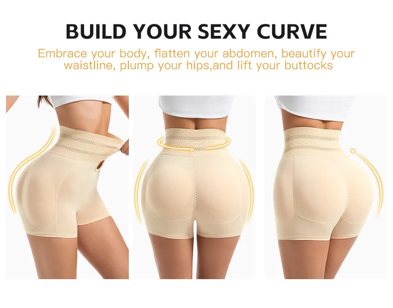 4 Pads Body Shaper Women Hip and Butt Lifter Shapewear Tummy Control Panties Waist Trainer with 3-Row Hooks Slimming Underwear Aviola