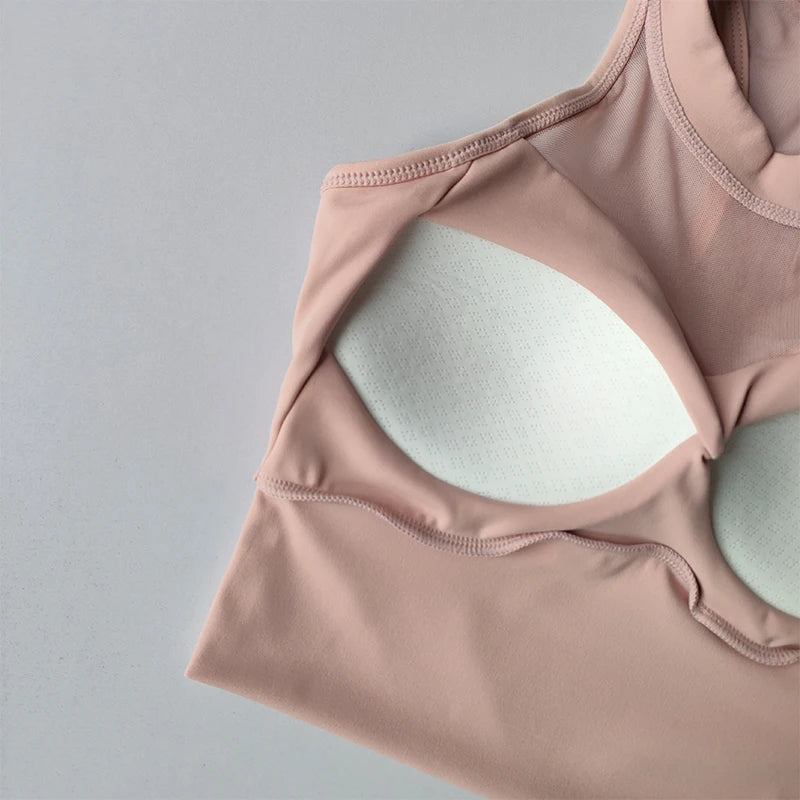 Women Breathable Mesh Shockproof Padded Gym Running Seamless Fitness Yoga Vest Gym Bra Tops Sexy Sports Bras for Women Gym Top Aviola