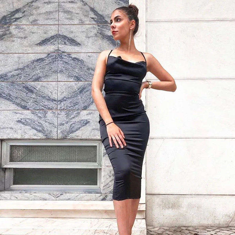 Y2K Cross border Women's Dress Foreign Trade Sexy Nightclub Dress Summer Satin Fashion Women's Dress Aviola