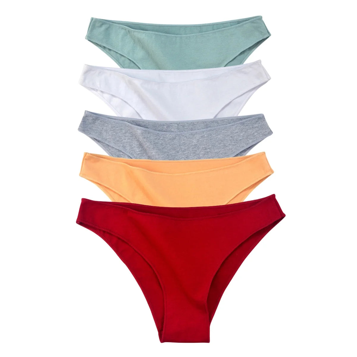 5PCS/Set Cotton Panties Women Low Rise Briefs Solid Color Seamless Underwear Comfy Intimate Breathable Underpants M-XXL Lingerie Aviola