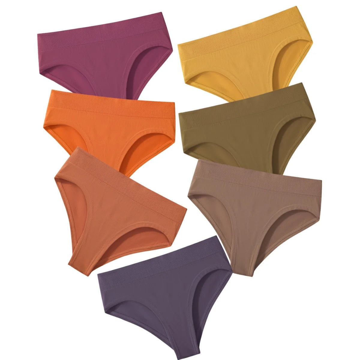 7Pcs/Set High Rise Briefs Women Panties Seamless Underwear Female Underpants Solid Color S-XXXL Sexy Lingerie Comfort Panty Aviola