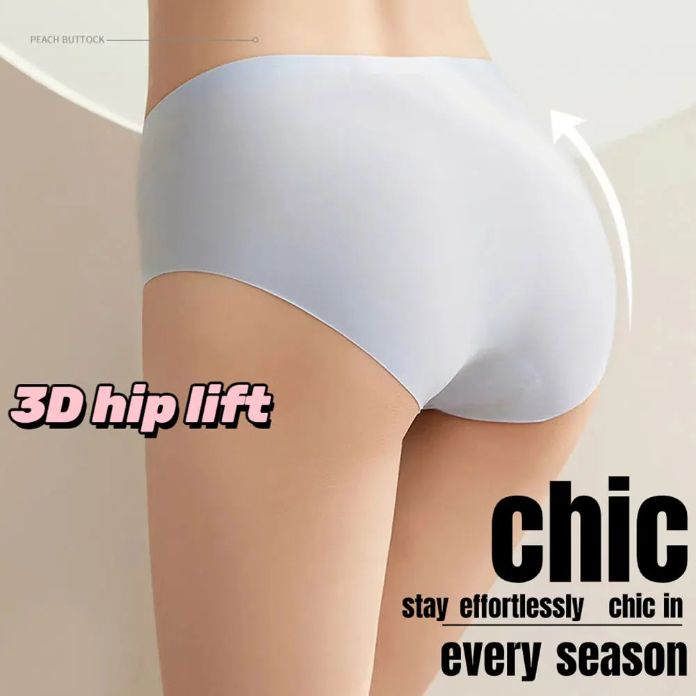 5pcs/Set black Women's ice Silk Seamless Underwear Mid-Waist Comfortable Panties Soft Girls Underpants Aviola