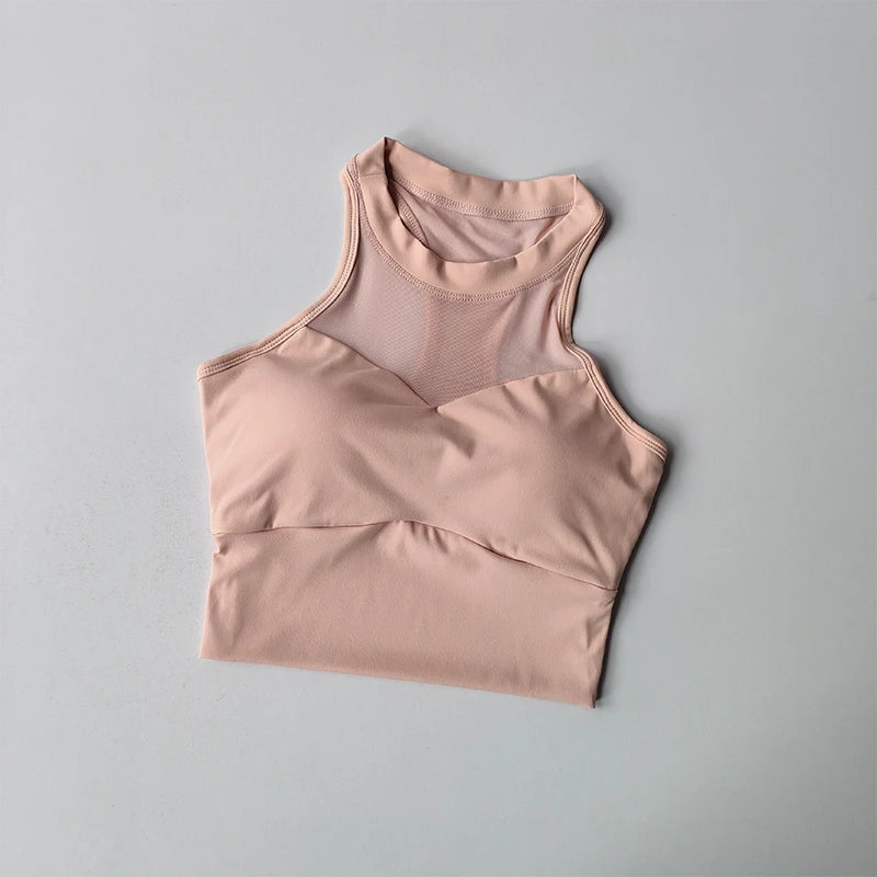 Women Breathable Mesh Shockproof Padded Gym Running Seamless Fitness Yoga Vest Gym Bra Tops Sexy Sports Bras for Women Gym Top Aviola