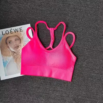 Women Breathable Sports Bra  Anti-sweat Fitness Top  Seamless Yoga Bra Gym Crop Top Brassiere Push Up Sport Bra Gym Workout Top Aviola