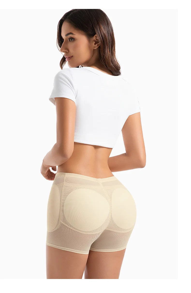 Women 4-Pad Butt Lifter Panties High Waist Tummy Control Shapewear Hip Enhancer Mesh Briefs Belly Slimming Body Shaper Shorts Aviola