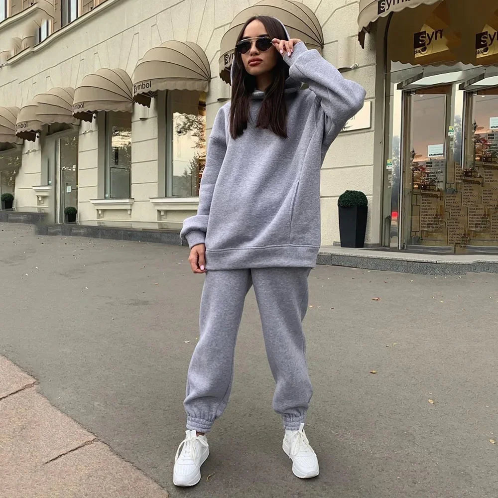 autumn tracksuit outfit set Women Two Piece Set hoodies Hooked Leisure Wide Leg Long Pants Sets Slim Fit Office Ladies Autumn Aviola