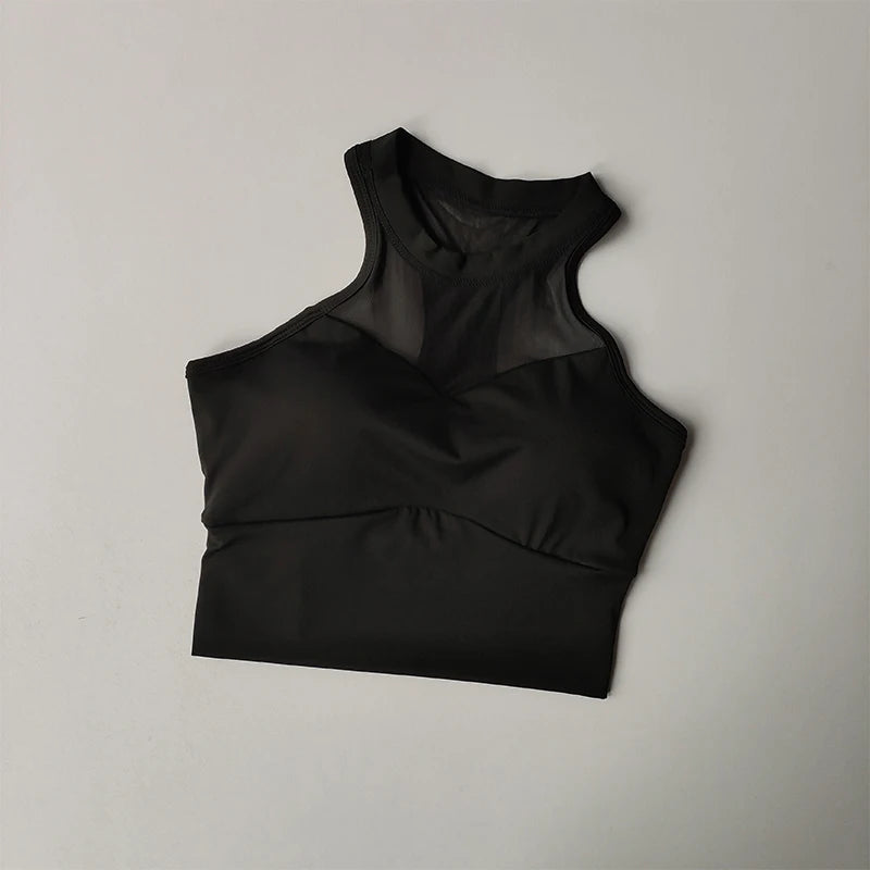 Women Breathable Mesh Shockproof Padded Gym Running Seamless Fitness Yoga Vest Gym Bra Tops Sexy Sports Bras for Women Gym Top Aviola