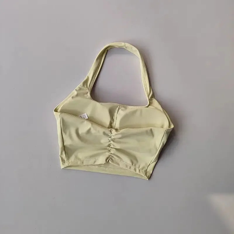 Sexy Halter Padded Yoga Camisole for Women, Backless Gym Crop Top, Fitness Bra, Breathable Workout Tops, Sports Bras Aviola