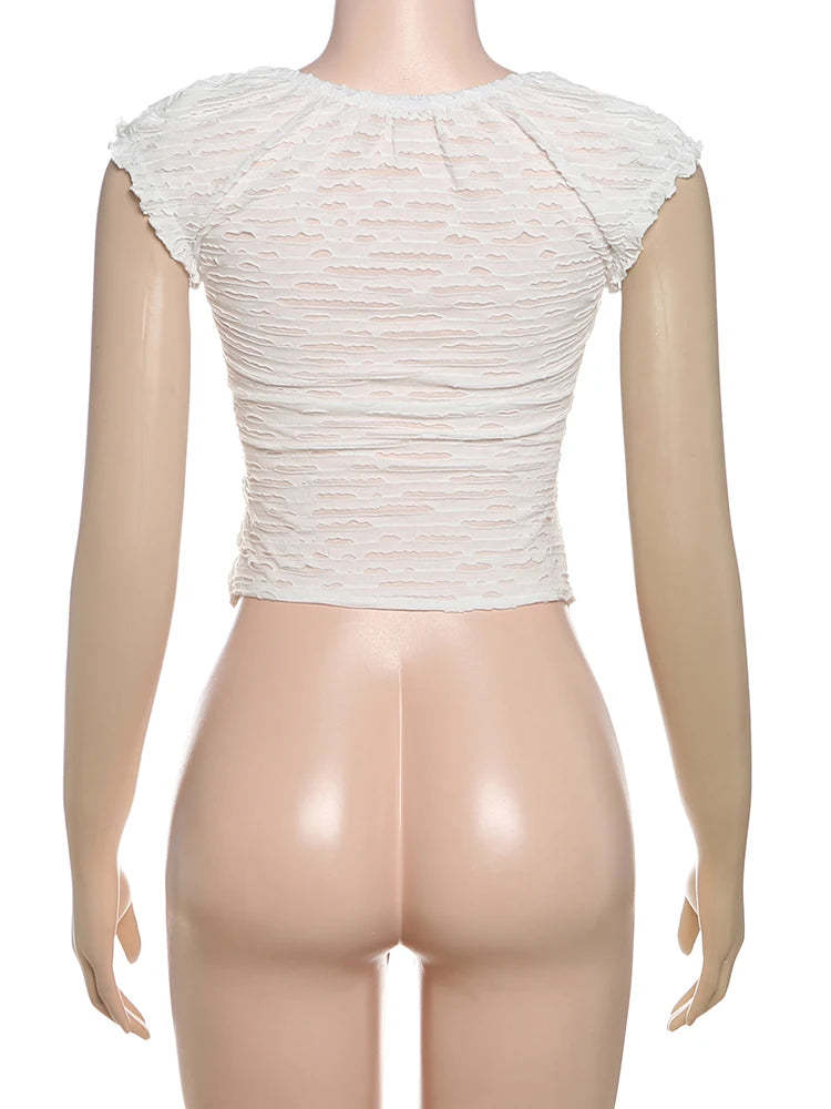 Nibber Sexy Placket Women Waistcoat Lace-Up Multi-Folded One Shoulder Solid Irregular Hem Simple Versatile Summer New Trend Tops Aviola