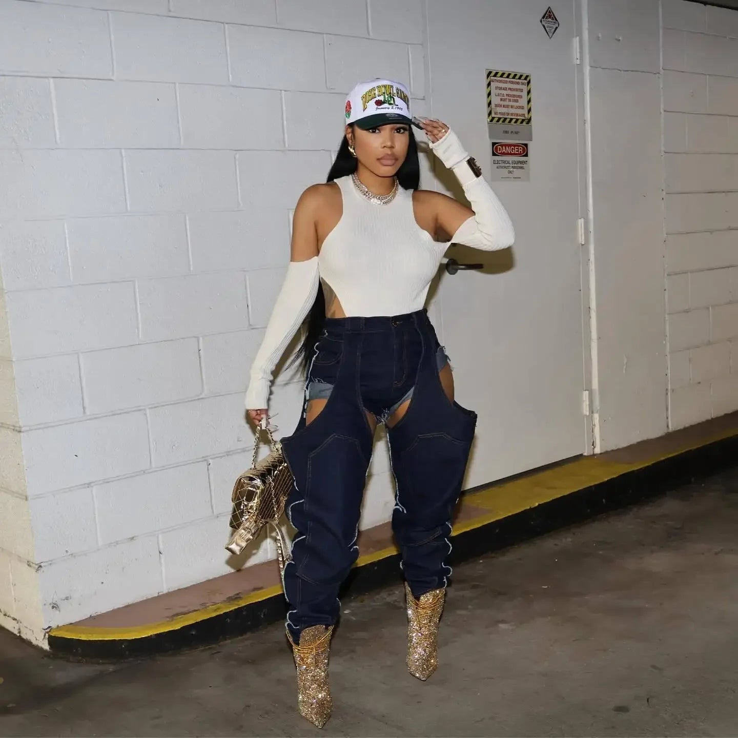 Mom Jeans Straight Pants Women Hollow Out Zipper High Strecth Pockets Irregular Denim Vintage Y2k 2025 Trousers Streetwear Aviola