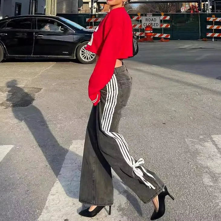 Denim Pant Women Jeans Wide Leg Long Pants Y2k Streetwear High Waist Casual Straight Trousers Elegant Mom Jeans Work 2025 Aviola