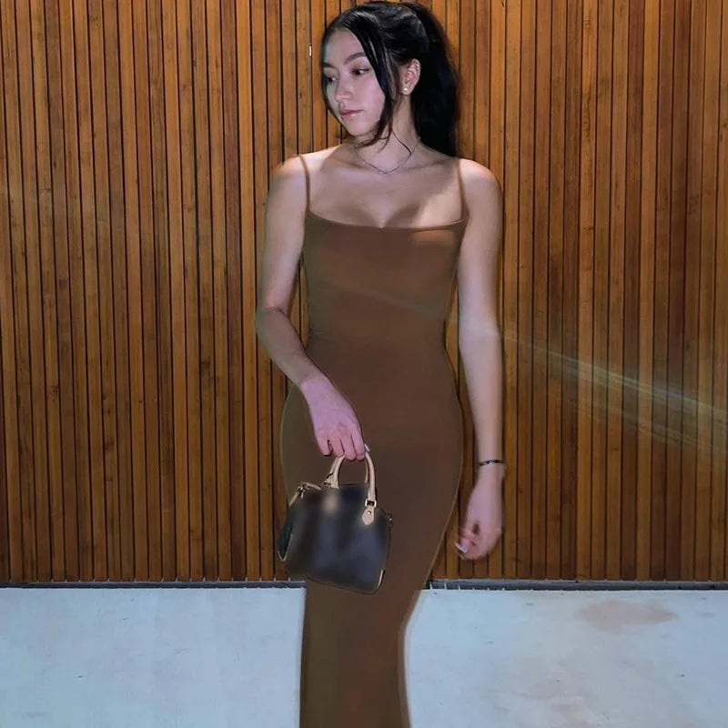 Y2K summer casual style Japanese and Korean casual women's suspender style collarless dress dress Aviola