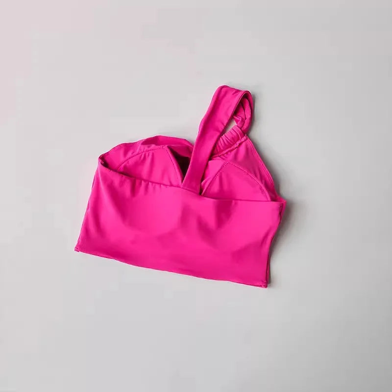 Women Yoga Bra Sexy Slant Strap Fashion Sports Bras Yoga Top Vest Yoga Gym Bra outdoor Sport Running Fitness Sport Underwear Aviola