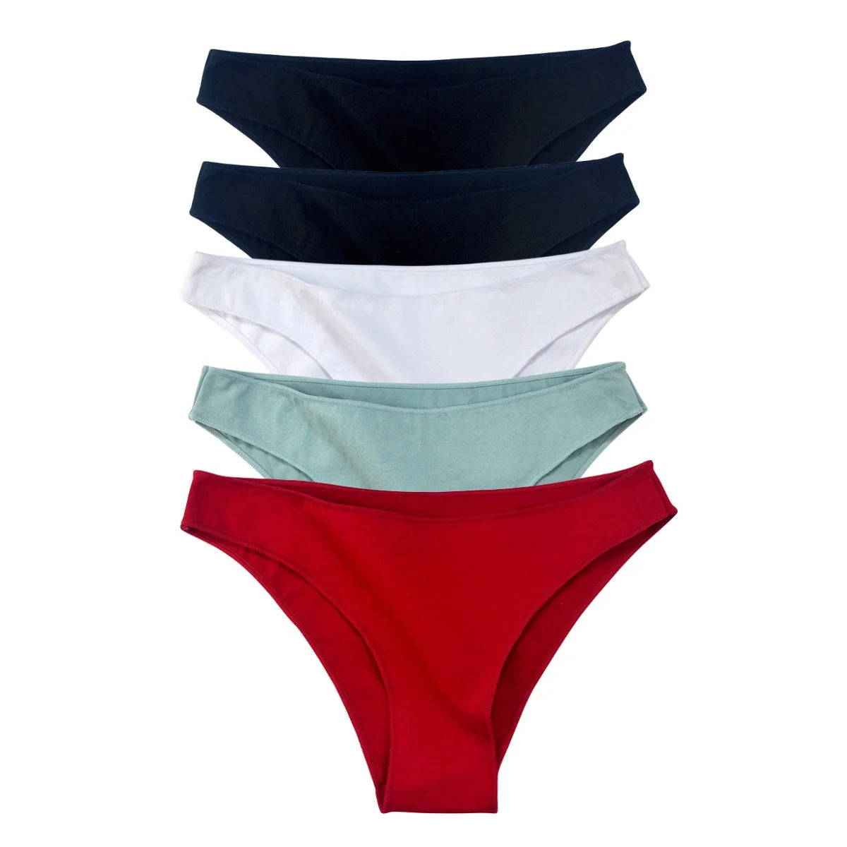 5PCS/Set Cotton Panties Women Low Rise Briefs Solid Color Seamless Underwear Comfy Intimate Breathable Underpants M-XXL Lingerie Aviola