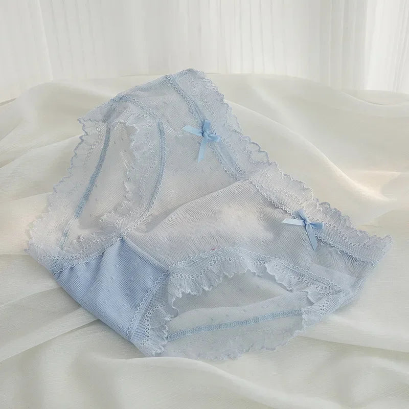 2024 Women Sexy Lace Summer Thin Breathable Underwear Panty Girls Hollow Out Comfort Briefs Low Waist Seamless Underpants Female Aviola