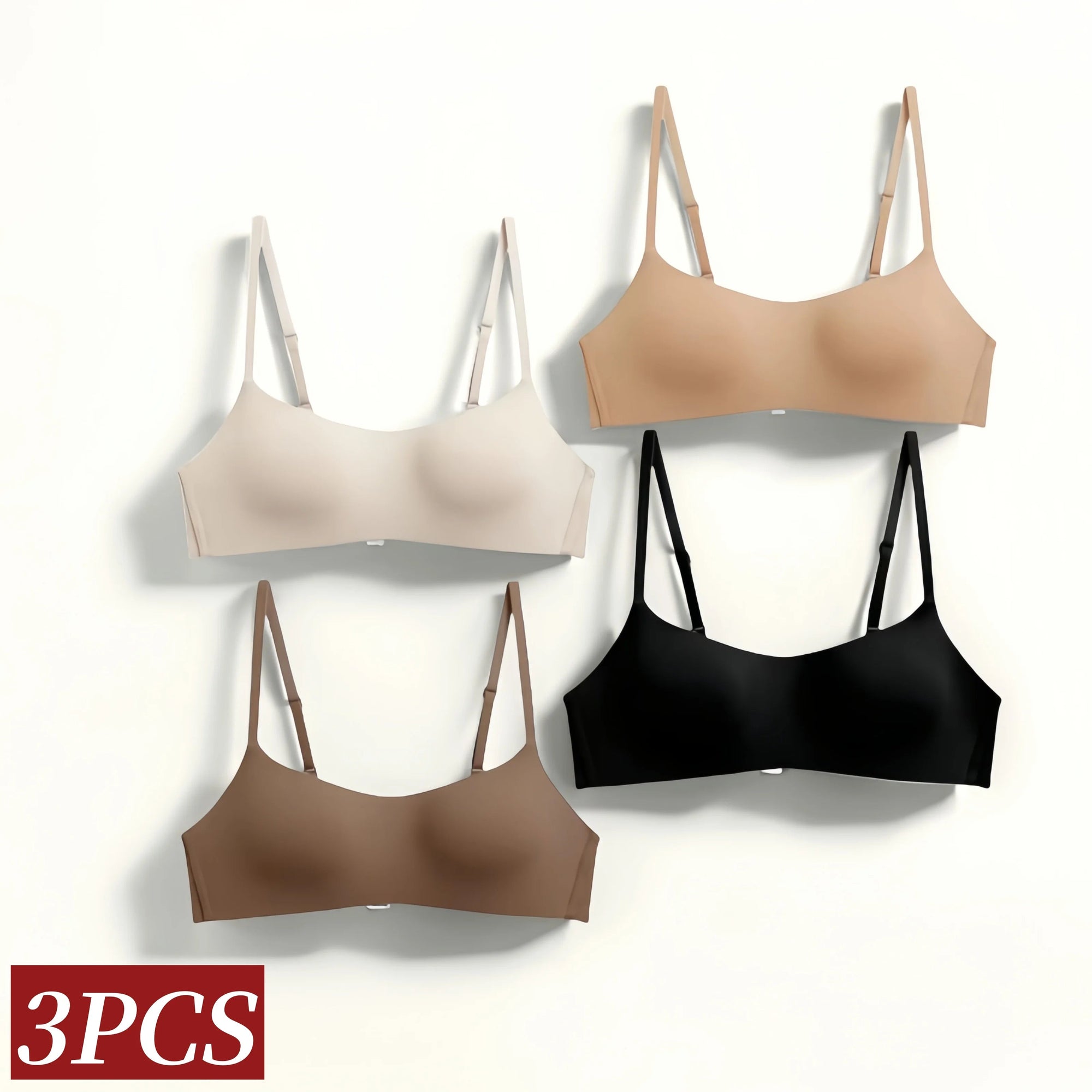 3Pcs/Lot Non-wire Push Up Bras For Women Seamless Underwear Female Sexy Lingerie 1/2 Cup Non-detachable Brassieres Aviola