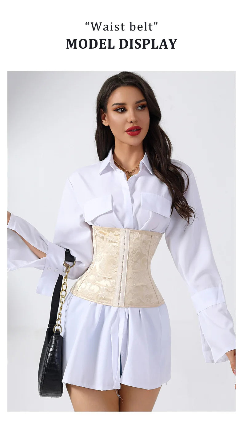 European Style Corset Shapewear Women with 3-Row Buckles Waist Trainer Bodice Slimming Bust Lifter Tight Fit Fashion Shaping Top Aviola