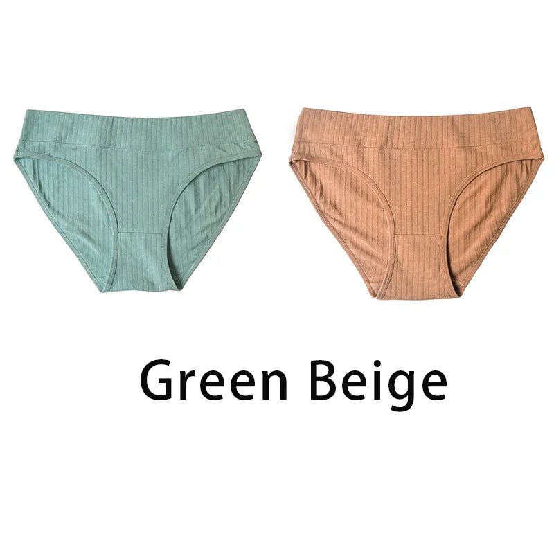 2PCS/Set Women Plus Size Seamless Cotton Panties Daily Underwear Sexy Female Rib Underpants Girls Comfort Briefs Lingerie 835 Aviola