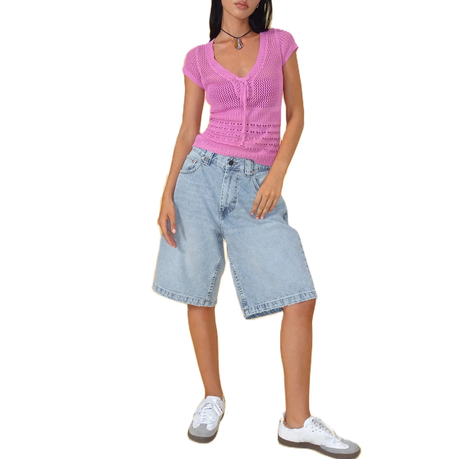 Denim Pant Women Wide Leg Jeans Calf Length Pants High Waist Straight Trousers Y2k Streetwear Mom Jeans Casual Loose Summer Aviola