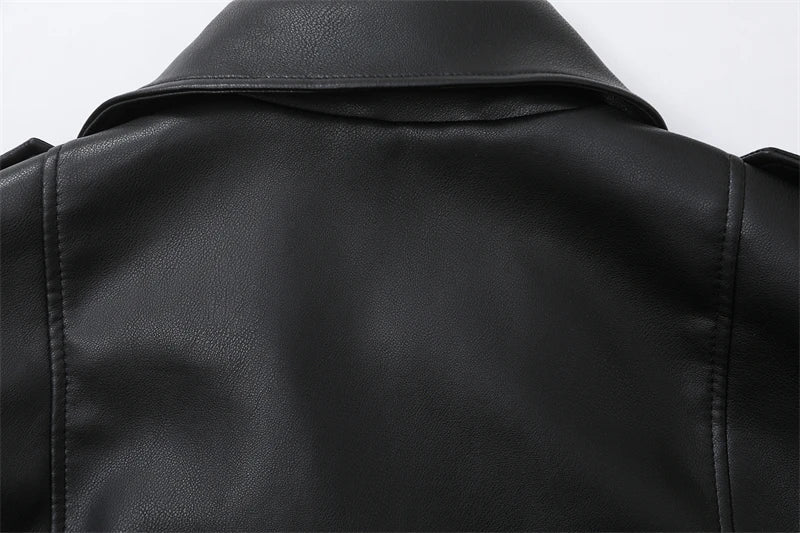 2025 New Coal graysty le Women's washed leather jacket with belt, short coat with downgraded zipper and vintage lapel jacket Aviola