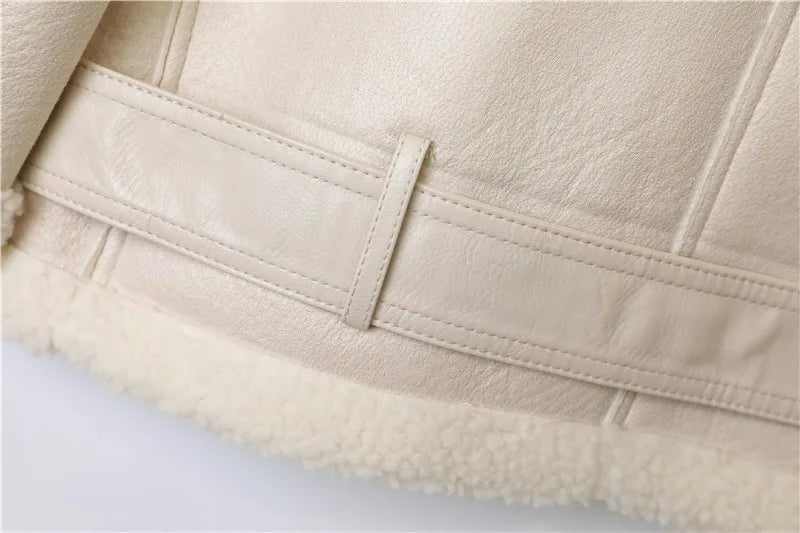 RARF The new  women's jacket with extra thick warm and extra thick lamb feather rider jacket with artificial fur Aviola