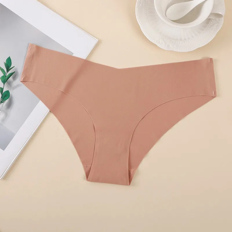 5Pcs/Set Women Panties Seamless Briefs Thin Female Vneck Underpants Summer Soft Panties Sexy Lingerie Underwear Underwear Aviola