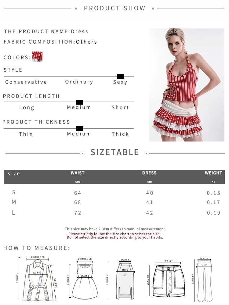 Nibber Striped Print 2-Piece Set Women Halter Bandage Backless Crop Top+Patchwork Lace Tierred Kink Skirt Sweet Beach Party Suit Aviola