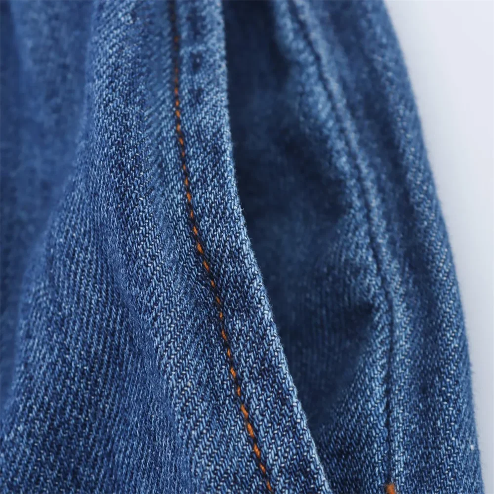 BM&MD&ZA2025denim dress for women summer new mid-length loose temperament A-line skirt over knee shirt skirt Aviola