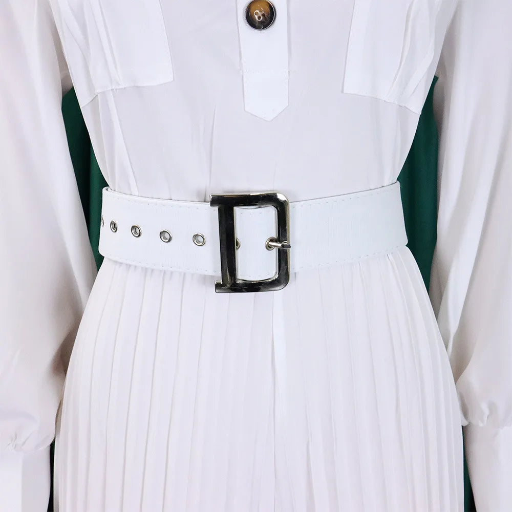 pleated Jumpsuits Women Single Breasted Long Sleeve Rompers Overalls Wide Leg Pants Spliced Sashes Slim Fit One Piece Button Aviola