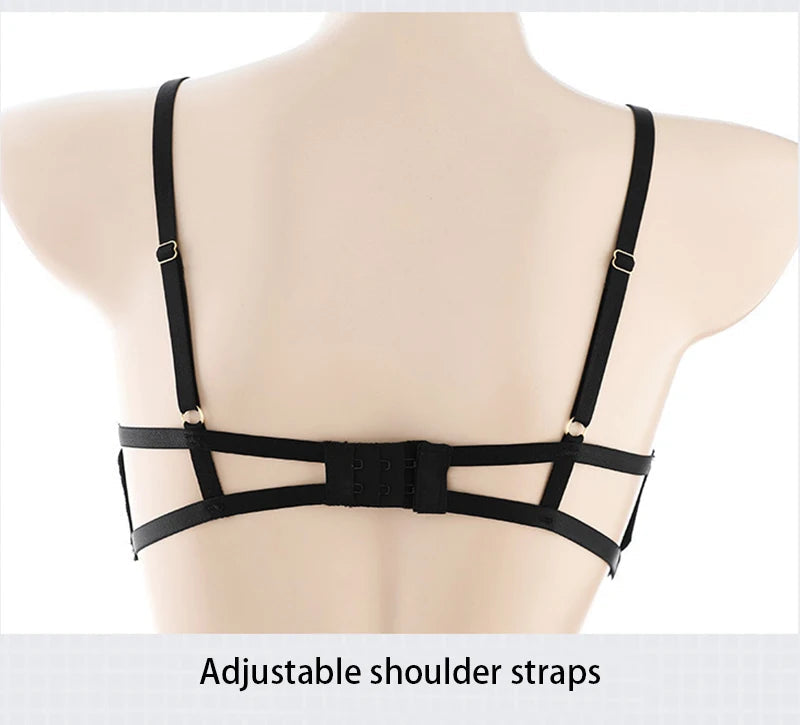 Sexy Crotchless Nightwear Women Mesh Lace Pajamas Set Adjustable Shoulder Straps Lingerie Ribbon Hollow Steel Ring Pajama Sets Aviola