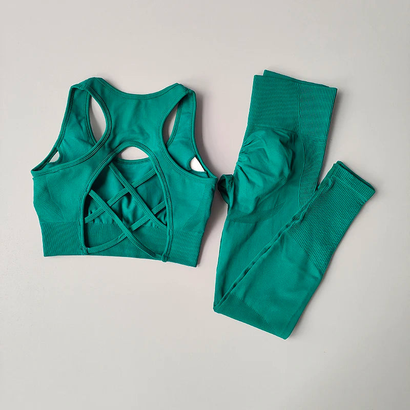 Women's tracksuit Fitness Suit Yoga Sets Sportswear Workout Sports Bra+High Waist Leggings Gym Clothing Seamless Sports Suits Aviola