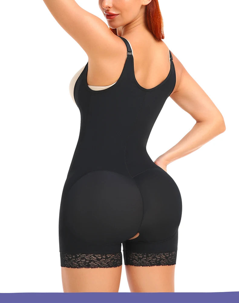 Women's Shapewear Bodysuit  Slimming  Butt Lifter Full Body Shaper Bbl Tummy Control Open Crotch Ziper Design Fajas Reductoras Aviola