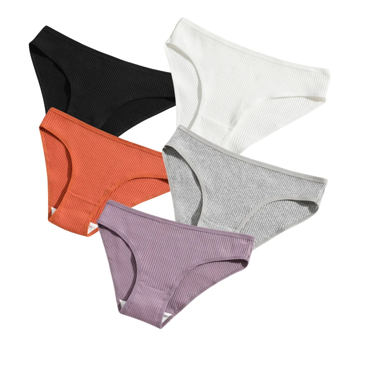 5Pcs/Set Women's Cotton Panties Sexy Underpants Solid Color Briefs Female Comfortable Stretch Soft Lingerie S-XXL Aviola
