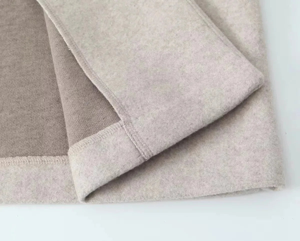 RARF Women Woolen coat Fashion Solid Open Stitch Long Trench Coats Vintage V-Neck Full Sleeves Female Chic Lady Outfits Aviola