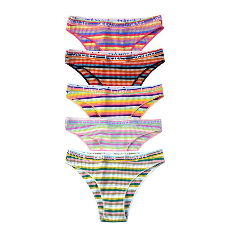 5pcs/Set Women Cotton Brazilian Panties Female Underwear Comfortable Panties Low Rise Bikini Girls Lingerie Aviola