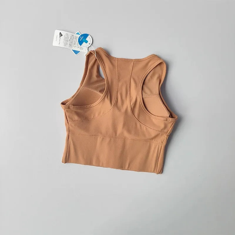 Women's High Impact Sports Bra Top Front Zipper Breathable Shockproof Fitness Vest for Running Gym Wear Yoga Brassiere Aviola