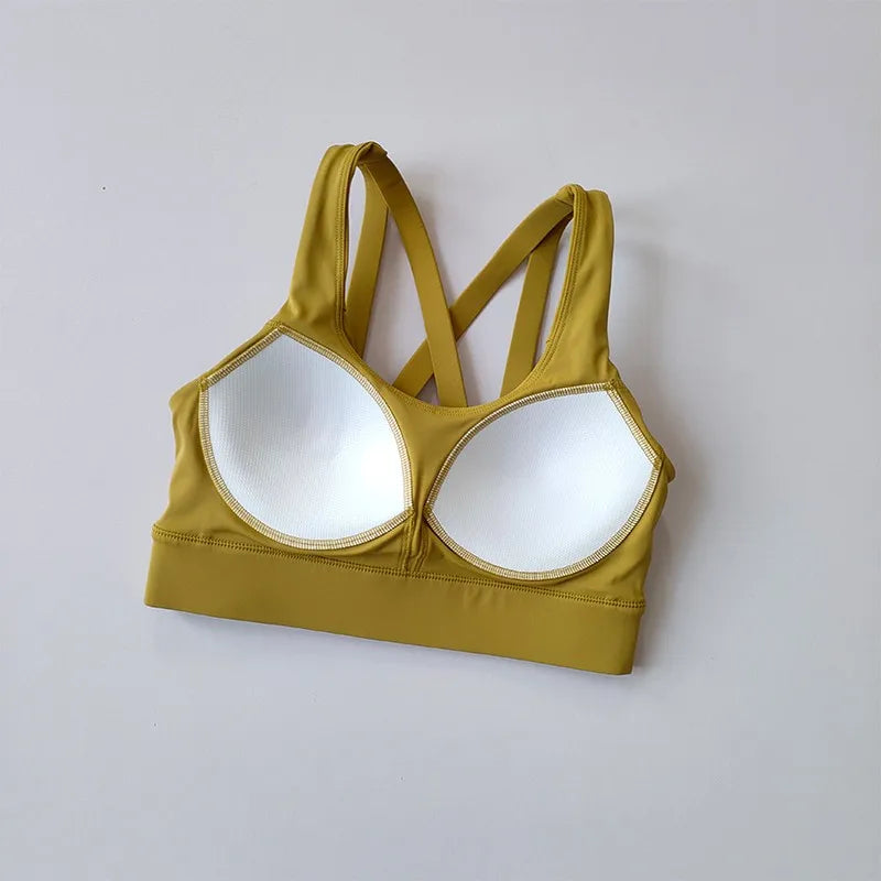 High-end Sports Bra Gym Push Up Bra Women Back High Impact Workout Sport Top Crop Fitness Wear For Yoga Gym Brassiere Sportswear Aviola