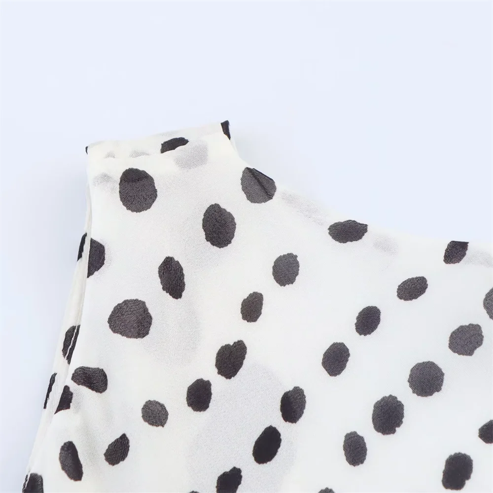 BM&MD&ZA2025all-match temperament polka dot sleeveless backless beach holiday style long dress summer new women's clothing Aviola