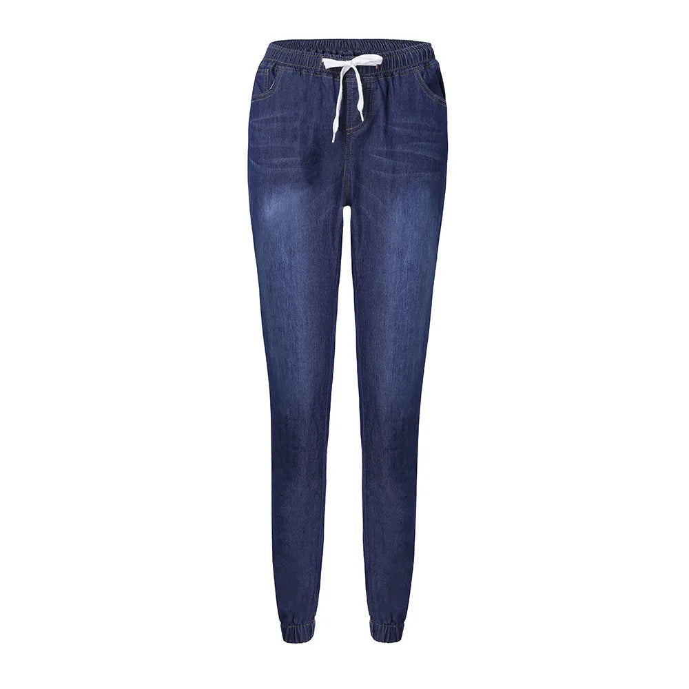 Pencil Denim Pants Women Jeans Ankle Length Pants Y2k Streetwear Spliced Pockets Mid Waist Washed Jean Skinny Casual Mom Aviola